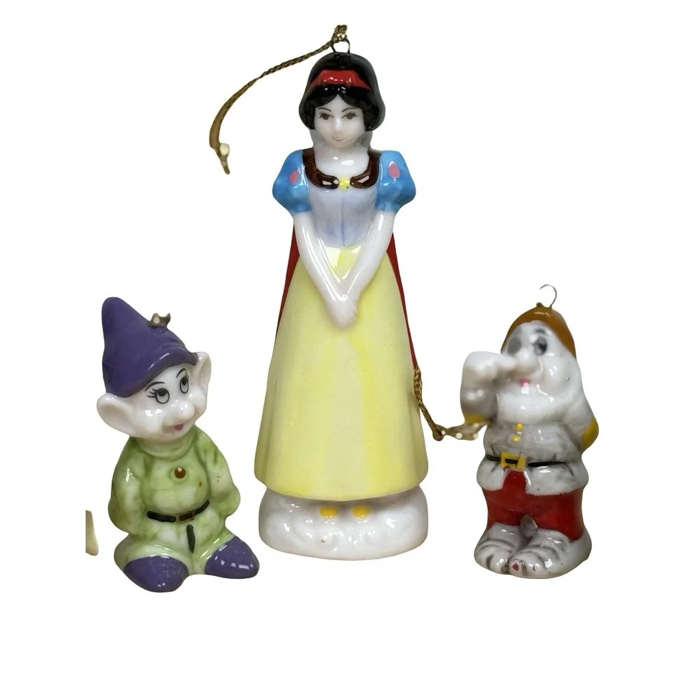 VTG Walt Disney Snow White & The Seven Dwarfs Ceramic Figure/Ornament Set Schmid